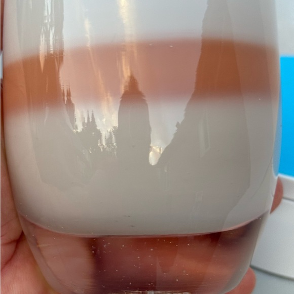 Glassy Baby Cream and Brown Glass Vase - Picture 4 of 7